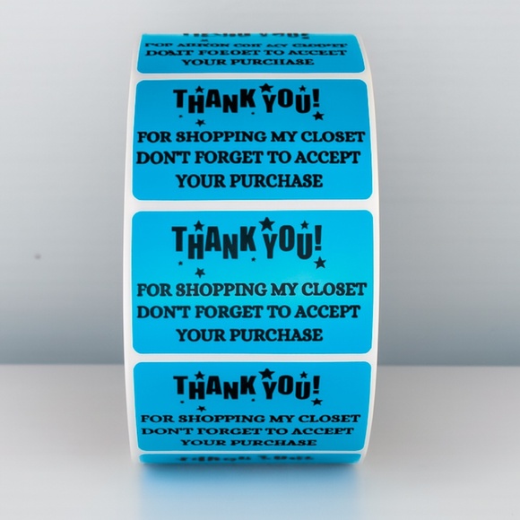 Thank You Sticker for Poshmark Closet Reminder to Accept Order Packaging label - Picture 3 of 11